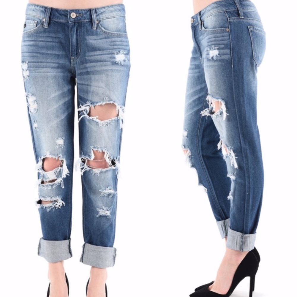 COPY - NWT KanCan Distressed Boyfriend Jeans